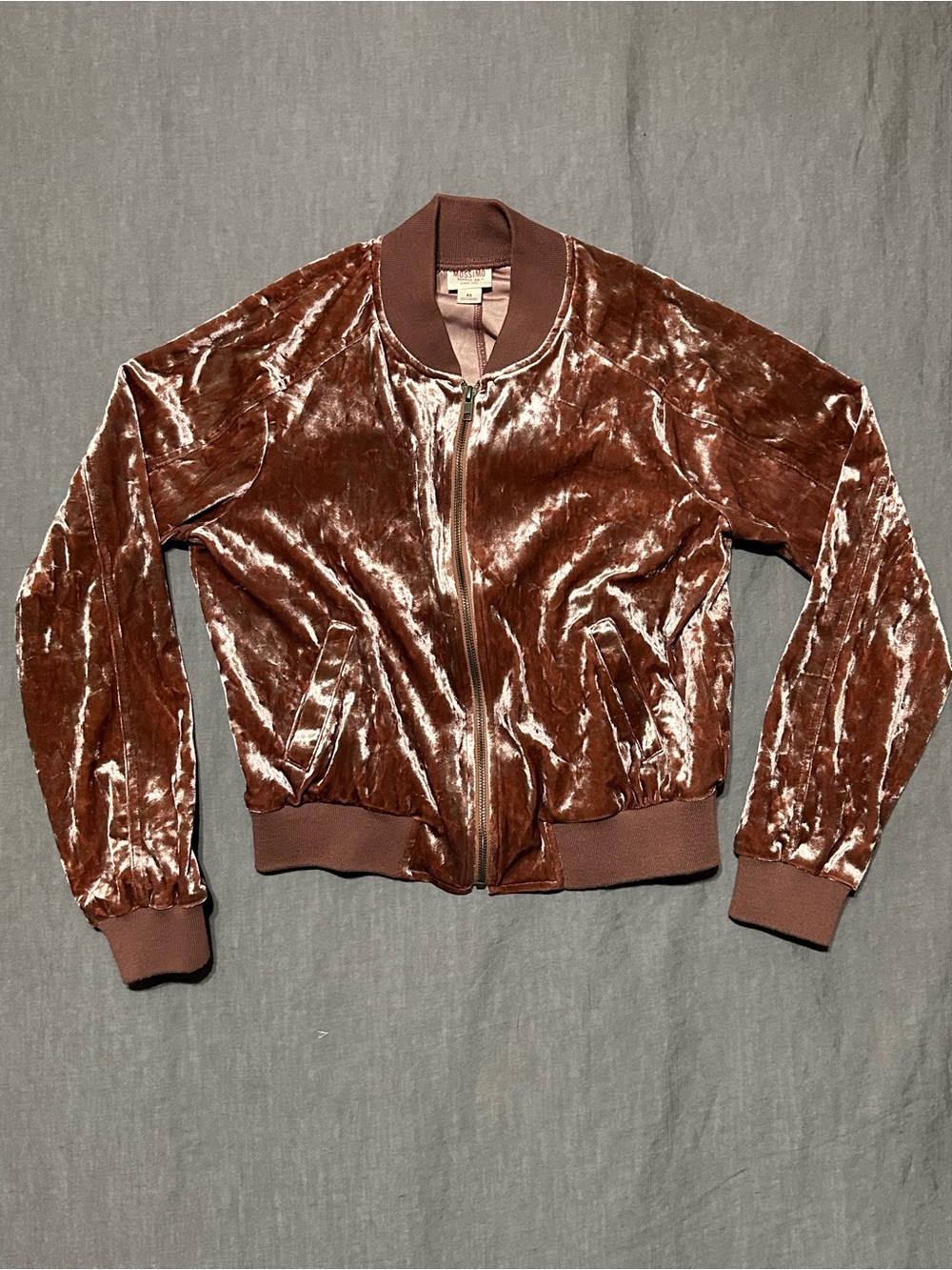 Mossimo Supply Co. Crushed Velvet Bomber Jacket - Rose Gold